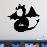 Ambiance Sticker Schoolbordsticker - uitwisbare zelfklevende muurstickers - DRAKENSILHOUET - 25x30cm