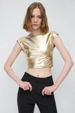 No Matter What Mega Merchant GMBH Top de base brillant sans dos Gold
