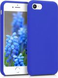 kwmobile telefoonhoesje geschikt voor Apple iPhone SE (2022 / 2020) / iPhone 8 / 7 - Hoesje met siliconen coating - Smartphone case in Baltisch blauw