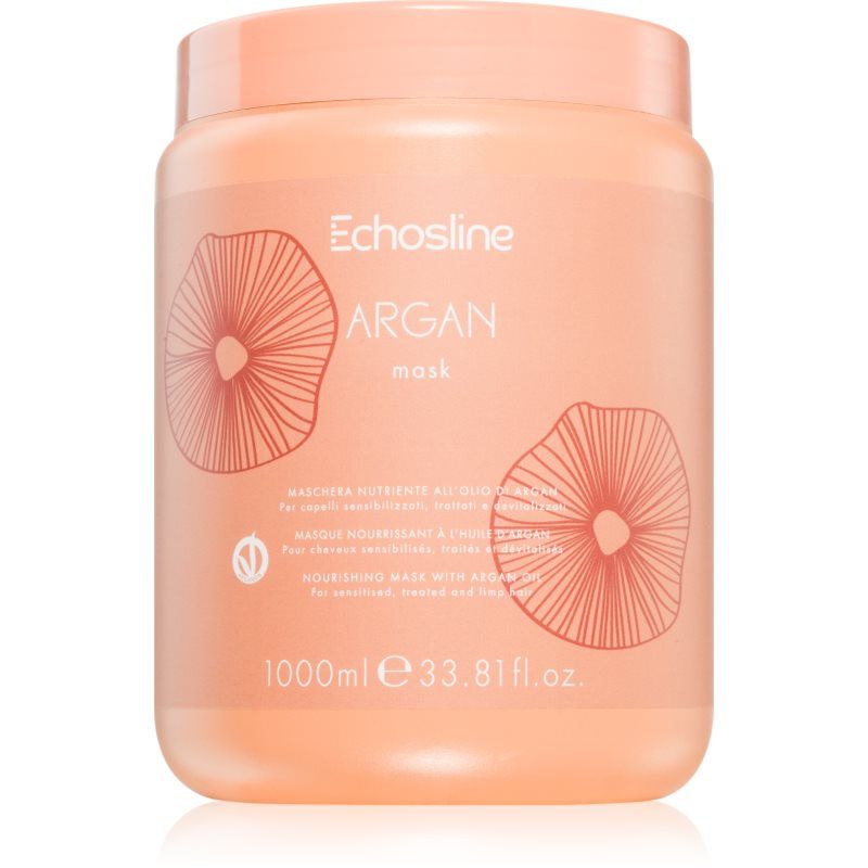 ECHOSLINE Nourishing Mask with Argan Oil for Sensitive, Treated, and Devitalized Hair 1000ml