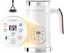 Mousseur à lait 5-en-1 - Mousseur électrique pour latte et café - Écran tactile LED - Mousse de lait chaude et froide - 500W - Prise UE - Blanc