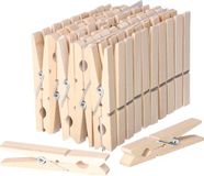 Merkloos Bumag Eg Wasknijpers - 50 stuks - natuurlijke houtkleur - stevig ontwerp - 8 cm