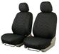 Auto Lupex Auto Accessori LS16 Universele voorstoelhoezen - zwarte luxe stof | eenvoudige montage | compatibel met afneembare hoofdsteunen - elegant en comfortabel ontwerp