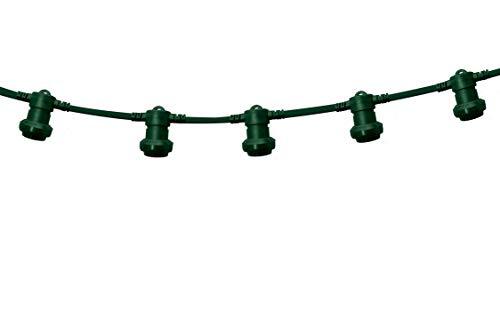 VELAMP PARTY LIGHT: Verlengketting IP44 10 m 10 fittingen E27 H05RN-F2x1mm2 donkergroen