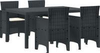 vidaXL - Tuin - Eettafel - Set - 5 - st - Antraciet - Polt - riet
