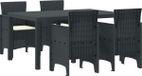 vidaXL - Jardin - Table à manger - Ensemble - 5 - pcs - Anthracite - Rotin