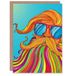 Artery8 Colourful Beard Hippie With Sunglasses Pop Art Blank For Him Or Her Art Birthday Card