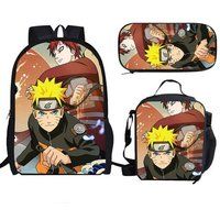 SZSMART Rugzak SZSMART MODEL Naruto gemodelleerd de gemodelleerd rugzak driedelige set