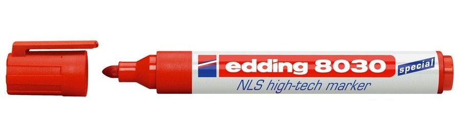 Edding 8030 NLS High-Tech Marker - Red - Bullet Tip - 1.5-3mm