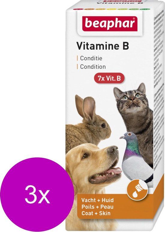Beaphar Vitamine B-Complex - Voedingssupplement - Weerstand - 3 x 50 ml