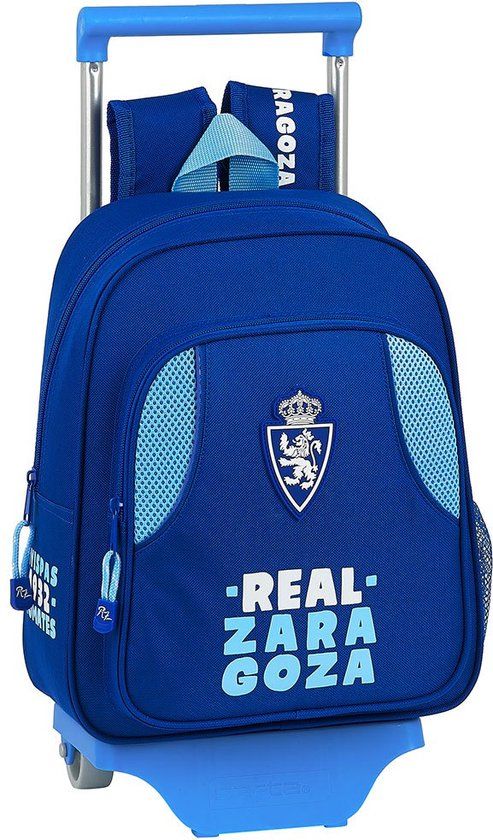 Real Zaragoza School Backpack with Wheels - 10L - Blue