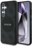 Guess 4G Ring Cirkel Logo Hoesje Geschikt voor Samsung Galaxy S25 - Back Cover Compatibel met MagSafe / Qi2 - Zwart