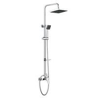 DP bath - Ensemble de douche avec mitigeur monocommande, extractible, 1 pièce, argent, RY-S002+M001EX