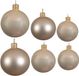 Kaemingk B.V. Ensemble complet de boules de Noël en verre champagne brillant/mat 16x pièces - 6x 6 cm - 6x 8 cm - 4x 10 cm