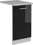 Vicco R-Line Vaatwasserfrontpaneel – 45 cm, WB Marmer Zwart hoogglans