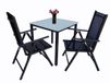 VCM Set tuinmeubelen aluminium glas tuinset zitgroep eetgroep tafel stoelen 80 MA