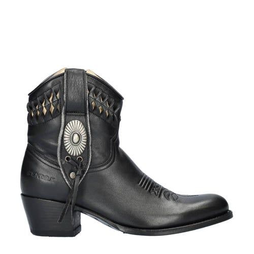 Sendra Leren Cowboylaarzen Zwart