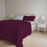 Italian Bed Linen Beddengoed Natural Colour, pruim/lichtgrijs, tweepersoonsbed