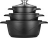 Fonte Kookgerei Set - 3 Saucepannen - Noir - Aluminium