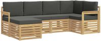 vidaXL Hoek loungeset 5 zitplaatsen Polyester Wit en antracietkleurig