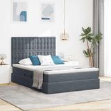 Maison Exclusive - Lit avec rangement et matelas gris foncé 140 x 200 cm velours