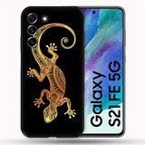 Beschermhoes Samsung Galaxy S21 FE / S21FE Beschermhoes, diermotief, zwart