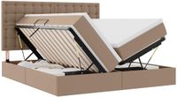 vidaXL Opbergbed met LED en opslag Cappuccino 180 x 200 cm Kunstleer