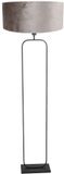 Steinhauer Vloerlamp Stang 4820ZW - Grijs velours kap, metaal armatuur, hoogte 147 cm, kantelbare E27 fitting