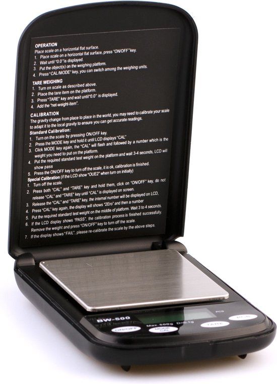 JoeFrex Weegschaal - Aluminium/Zwart - 0.50 kg - 0.1 g