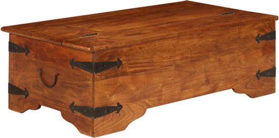 vidaXL Salontafel 110x55x35 cm massief acaciahout met honingafwerking