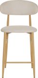 Happy ALLSTORE Set van 2 barkrukken SIMON beige met rugleuning en voetensteun