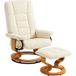 HOMCOM Fauteuil relax avec repose-pieds-76x85x104cm-Housse synthétique-Crème