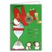 Vrolijk kerstfeest kaart 61-5838 kaart vrolijk kerstfeest magisch goud glanzend en witte envelop, formaat 12 x 17,5 cm, kerstman, sneeuwpop, zandloper, sterrenregen, gemaakt in Frankrijk