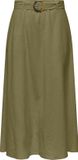 ONLY JDY JDYMILAN LINEN HW BELTED SKIRT WVN DIA Dames Rokken XS Katoen/Viscose/Linnen Olijfgroen