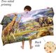 Ulticool Serviette microfibre enfant 70x140 cm - Safari animaux dinosaure