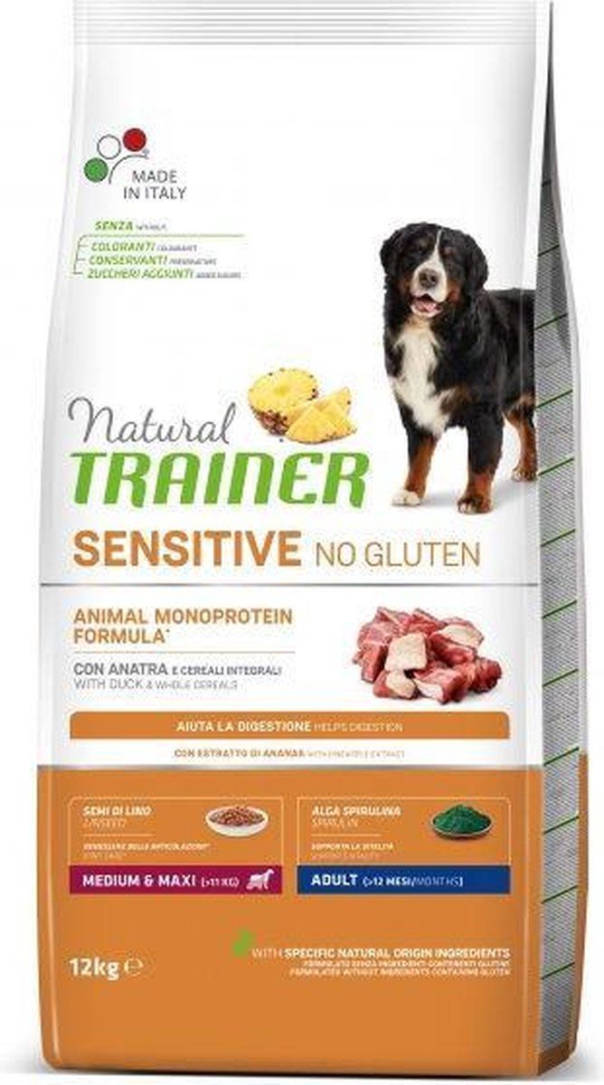 Natural Trainer Sensitive Adult Medium Duck 12 kg - Gluten Free Dog Food