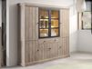 TORYKA Buffet 8 portes 2 tiroirs chêne plage avec led