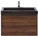 BES LED Dante Badmeubelset 80 cm - Walnoot - Wastafel Hardsteen Wit Lucca