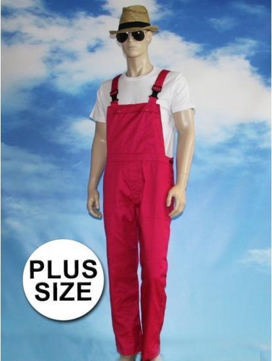 Grote maten fuchsia tuinbroek voor volwassenen 3XL (46/58)