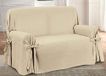Bankovertrek, BIANCHERIAWEB Bankhoes met veters, strik, met beschermhoes voor bank, 3-zits, kostbare kleur beige