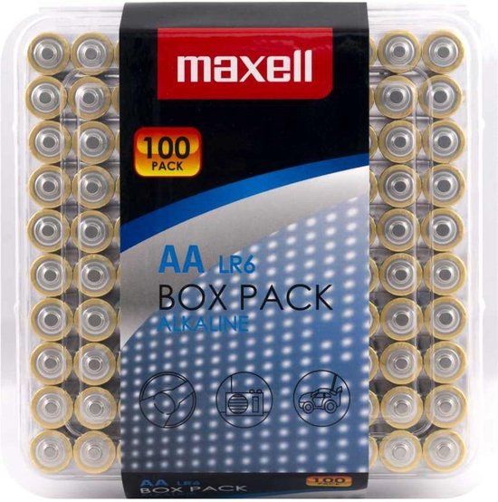 Maxell AA Alkaline Batterijen - 100 stuks - Goud