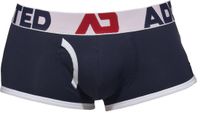 ADDICTED Slip ouvert en coton Marine/Blanc - L