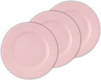Givi Italia Feestbordjes/gebaksbordjes - 24x - lichtroze - rond - papier/karton - 21cm