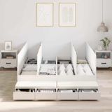 Maison Exclusive - Cadre de lit avec espace de rangement, blanc, 150 cm, bois composite