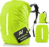 AVANA Housse de pluie pour sac à dos, avec bandes réfléchissantes (10-70 l), housse de pluie imperméable, sac d'école, réflecteur, housse de sac à dos, housse de sac à dos réfléchissante, vert néon