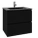 Saniclass Chaci Badkamermeubelset - 80x45x55cm - keramische wastafel mat zwart - 1 wasbak - 1 kraangat - 2 lades - mat zwart