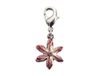 INNSPIRO Mooie bedels metalen hanger bloem met violet kunstleer met karabijnhaak, 13 x 16 mm, 25 stuks
