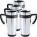 Carson Makito Western Europe 8x stuks rVS thermosbeker/warmhoud koffiebekers zwart 500 ml