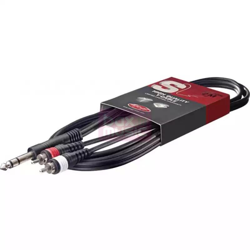 Stagg SYC3/PS2CM E 6.3 mm TRS jack - 2x RCA kabel 3 meter