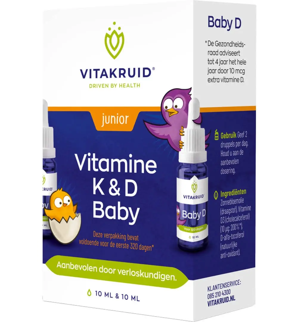 Vitakruid - Vitamine K & D Baby Druppels 10 ml